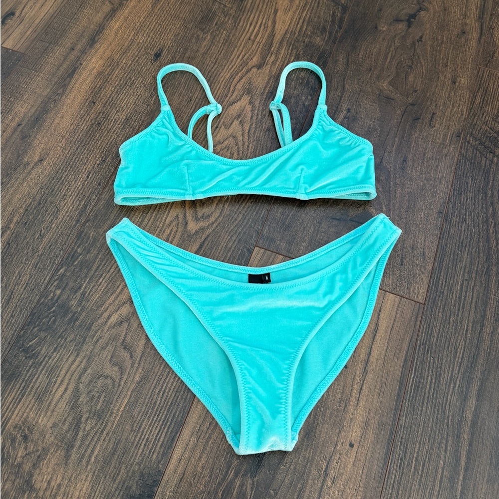 Triangl Blue Crush Velvet Bikini Set (Top XXS/Bottom XS)